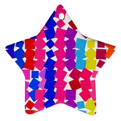 Colorful Squares Ornament (star) by LalyLauraFLM