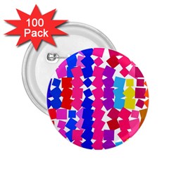 Colorful Squares 2 25  Button (100 Pack) by LalyLauraFLM