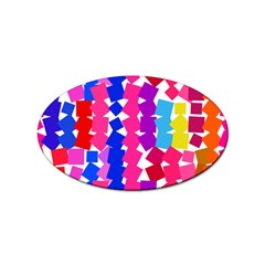 Colorful Squares Sticker (oval) by LalyLauraFLM