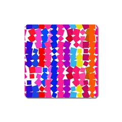 Colorful Squares Magnet (square) by LalyLauraFLM