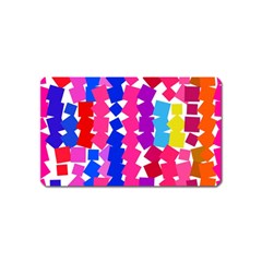 Colorful Squares Magnet (name Card) by LalyLauraFLM