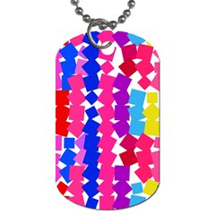 Colorful Squares Dog Tag (two Sides) by LalyLauraFLM