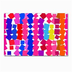 Colorful Squares Postcards 5  X 7  (pkg Of 10) by LalyLauraFLM