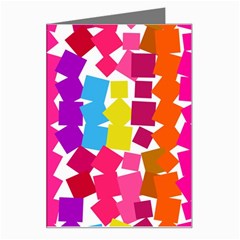 Colorful Squares Greeting Card by LalyLauraFLM