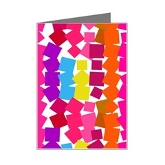 Colorful Squares Mini Greeting Card by LalyLauraFLM