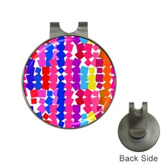 Colorful Squares Golf Ball Marker Hat Clip by LalyLauraFLM