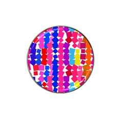 Colorful Squares Hat Clip Ball Marker by LalyLauraFLM