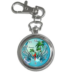 Summer Design With Cute Parrot And Palms Key Chain Watches