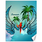 Summer Design With Cute Parrot And Palms Canvas 36  x 48   35.26 x46.15  Canvas - 1