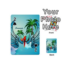 Summer Design With Cute Parrot And Palms Playing Cards 54 (mini) 