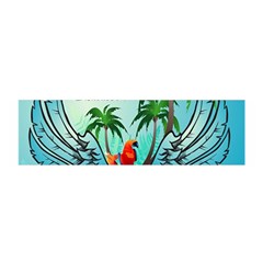 Summer Design With Cute Parrot And Palms Satin Scarf (oblong)