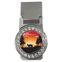 The Lonely Wolf In The Sunset Money Clips (cz) 