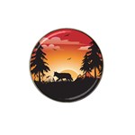 The Lonely Wolf In The Sunset Hat Clip Ball Marker (4 pack) Front