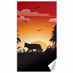 The Lonely Wolf In The Sunset Canvas 40  X 72  