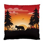 The Lonely Wolf In The Sunset Standard Cushion Case (One Side)  Front