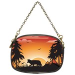 The Lonely Wolf In The Sunset Chain Purses (Two Sides)  Front