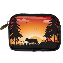 The Lonely Wolf In The Sunset Digital Camera Cases