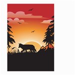 The Lonely Wolf In The Sunset Small Garden Flag (Two Sides) Front