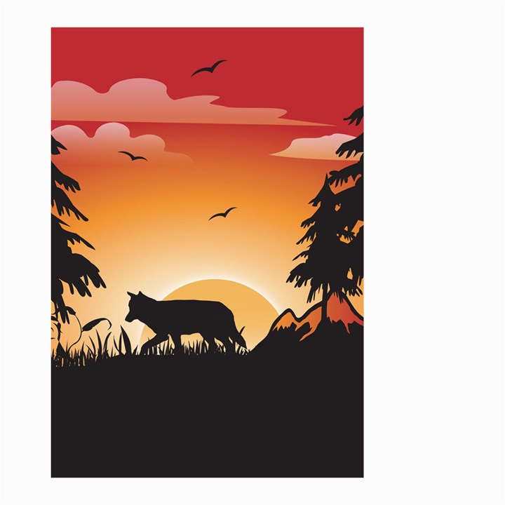 The Lonely Wolf In The Sunset Small Garden Flag (Two Sides)