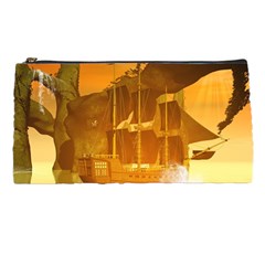 Awesome Sunset Over The Ocean With Ship Pencil Cases by FantasyWorld7