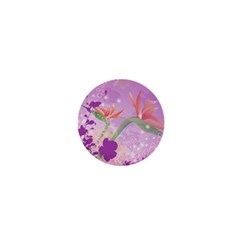 Wonderful Flowers On Soft Purple Background 1  Mini Magnets