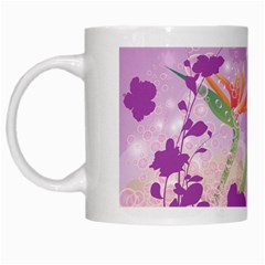 Wonderful Flowers On Soft Purple Background White Mugs