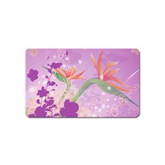 Wonderful Flowers On Soft Purple Background Magnet (Name Card)