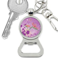 Wonderful Flowers On Soft Purple Background Bottle Opener Key Chains