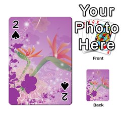 Wonderful Flowers On Soft Purple Background Playing Cards 54 Designs 