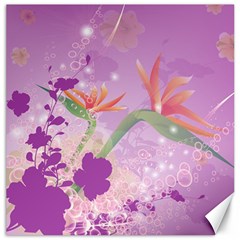 Wonderful Flowers On Soft Purple Background Canvas 12  x 12  