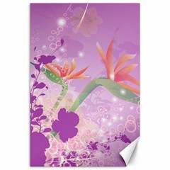 Wonderful Flowers On Soft Purple Background Canvas 24  x 36 