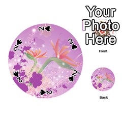 Wonderful Flowers On Soft Purple Background Playing Cards 54 (Round) 