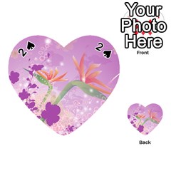 Wonderful Flowers On Soft Purple Background Playing Cards 54 (Heart) 