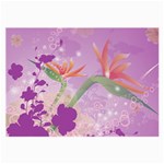 Wonderful Flowers On Soft Purple Background Large Glasses Cloth Front