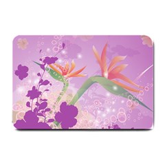 Wonderful Flowers On Soft Purple Background Small Doormat  by FantasyWorld7