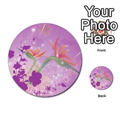 Wonderful Flowers On Soft Purple Background Multi-purpose Cards (round)  by FantasyWorld7