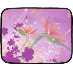 Wonderful Flowers On Soft Purple Background Fleece Blanket (Mini)