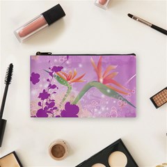 Wonderful Flowers On Soft Purple Background Cosmetic Bag (Small) 