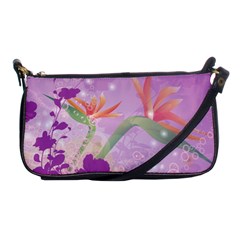 Wonderful Flowers On Soft Purple Background Shoulder Clutch Bags