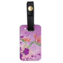 Wonderful Flowers On Soft Purple Background Luggage Tags (One Side) 