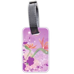 Wonderful Flowers On Soft Purple Background Luggage Tags (two Sides) by FantasyWorld7