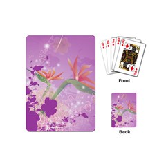 Wonderful Flowers On Soft Purple Background Playing Cards (Mini) 