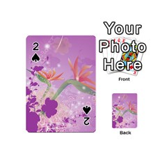 Wonderful Flowers On Soft Purple Background Playing Cards 54 (Mini) 