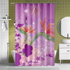 Wonderful Flowers On Soft Purple Background Shower Curtain 48  x 72  (Small) 