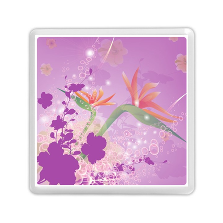 Wonderful Flowers On Soft Purple Background Memory Card Reader (Square) 