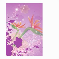 Wonderful Flowers On Soft Purple Background Small Garden Flag (Two Sides)