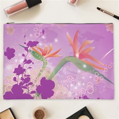 Wonderful Flowers On Soft Purple Background Cosmetic Bag (XXL) 