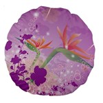 Wonderful Flowers On Soft Purple Background Large 18  Premium Round Cushions Front