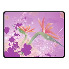 Wonderful Flowers On Soft Purple Background Double Sided Fleece Blanket (Small) 