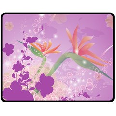 Wonderful Flowers On Soft Purple Background Double Sided Fleece Blanket (Medium) 